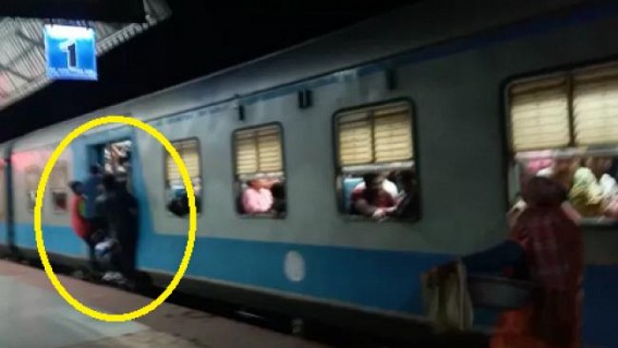 Over-Crowded Trains Risk Lives in Tripura Over-Crowded Trains Risk Lives in Tripura